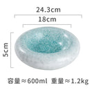 Axyaa Ceramic Concave Soup, Dessert, Sushi Plate - Retro Creative Design