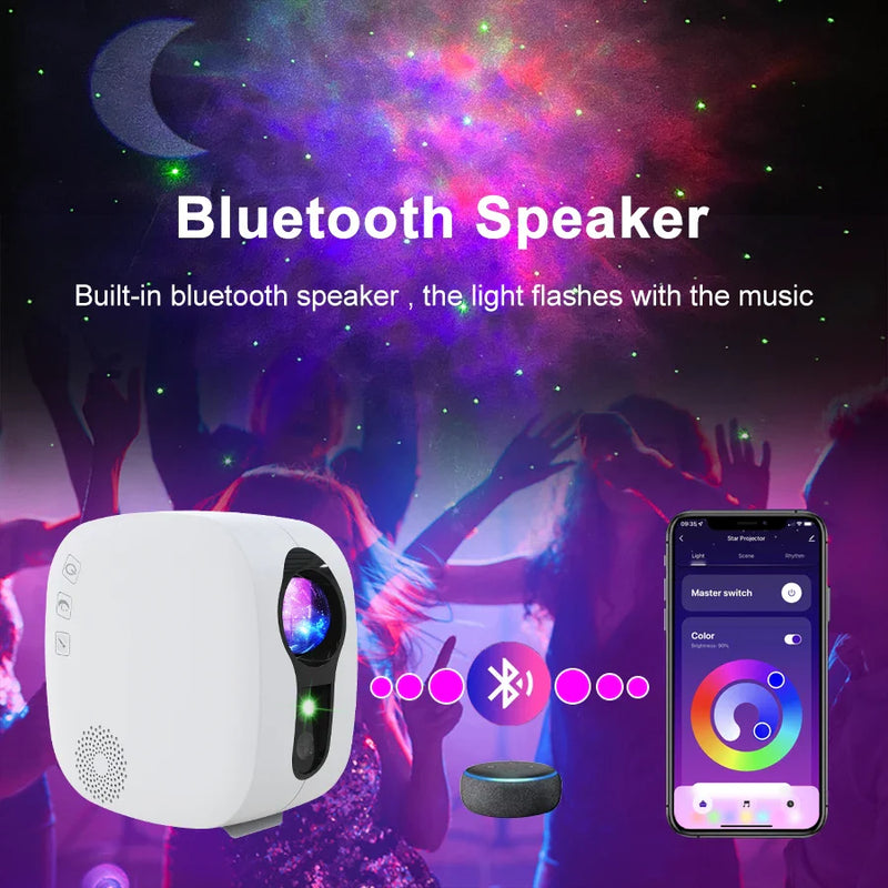 Axyaa WiFi Galaxy Star Projector Light with Bluetooth & Aurora Atmosphere for Bedroom