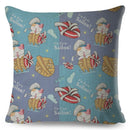 Axyaa Cat Cushion Cover: Decorative Linen Pillow for Home, Sofa, Children's Room