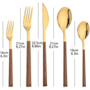 Axyaa Stainless Steel Wooden Handle Cutlery Set - 30 Pieces