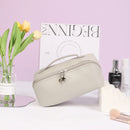 Axyaa Elegant PU Leather Cosmetic Bag: Travel Toiletry Organizer & Makeup Tote