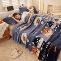 Axyaa Cartoon Strawberry Fleece Blanket: Soft Warm Winter Bed Sofa Nap Plush Shawl Blanket