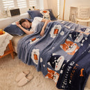 Axyaa Cartoon Strawberry Fleece Blanket: Soft Warm Winter Bed Sofa Nap Plush Shawl Blanket