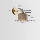 Axyaa Walnut Wood LED Wall Light Fixture with Pull Chain Switch