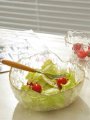 Axyaa Gold Rim Glass Fruit Plates & Bowls Set - Tableware & Dessert Salad Bowls