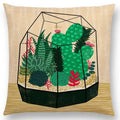 Axyaa Bird-Floral Teacup & Lepidoptera Cushion Cover for Decor & Sofa