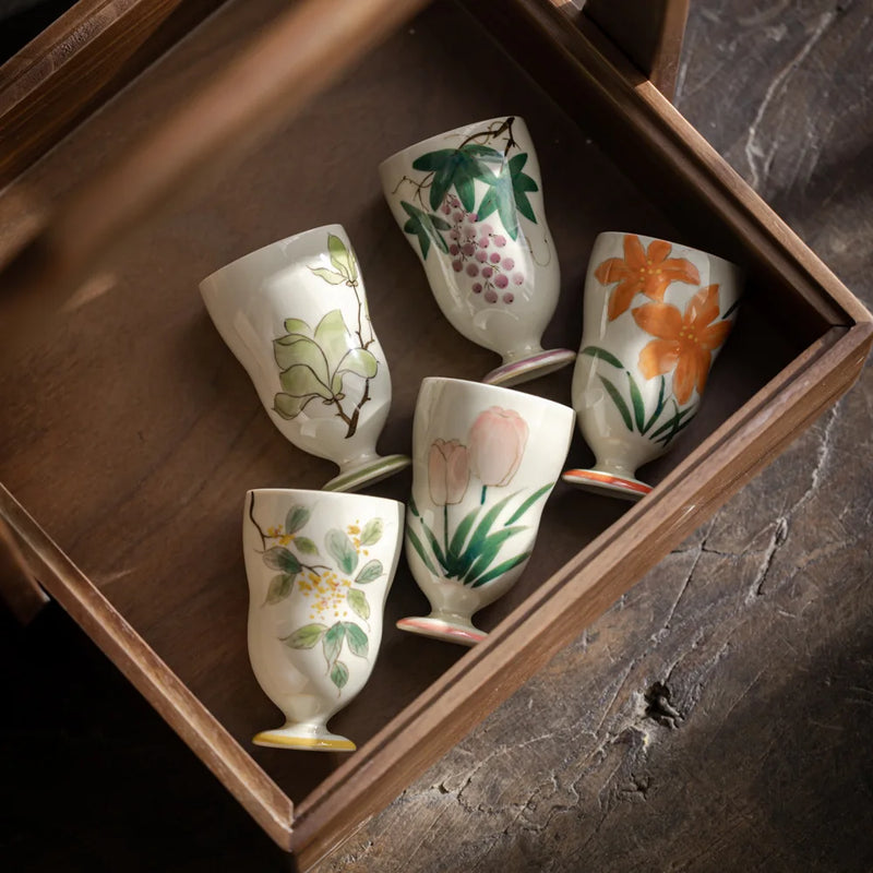 Axya Hand-Painted Gourd Cup Kung Fu Tea Set Chinese Tea Cup