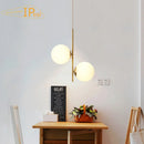 Axyaa Copper Restaurant Pendant Light with LED Acrylic Ball G9 Lights
