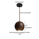 Axyaa Wood Glass LED Pendant Light: Bedroom Chandelier Headboard Lamp - Coffee Black Walnut