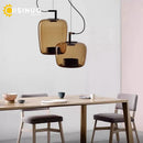 Axyaa Double Layer Glass Pendant Lamp LED Hanging Light for Home and Business Decor