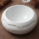 Axyaa Stone Patterned Ceramic Soup Bowl Set for Molecular Cuisine Restaurant Tableware