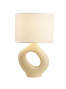 Axyaa Modern Wabi-sabi LED Resin Table Lamp in Black/White for Living Room, Bedroom, Bar