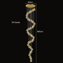 Axyaa Crystal Chandelier Stair Pendant Living Room Interior Lighting