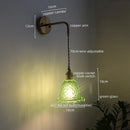 Axyaa Nordic Copper Glass LED Wall Lights Fixture for Balcony Bathroom Bedroom