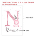 Pink Heart Cloud Custom Name Canvas Print by Axyaa - Nursery Wall Art for Girls