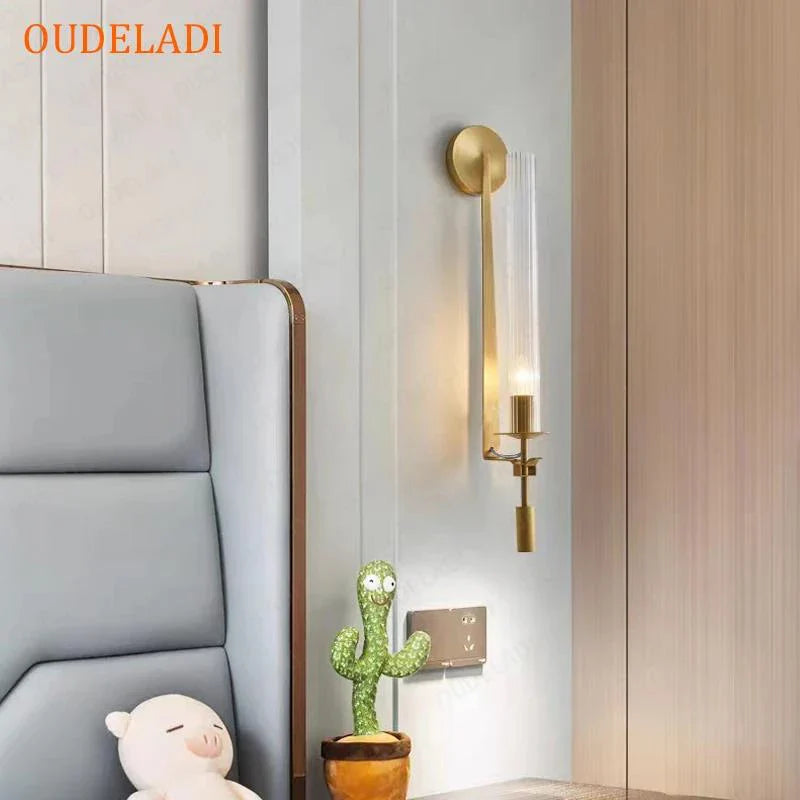 Axya Gold Tube Wall Sconce Retro Nordic Lighting