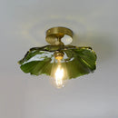 Axyaa Green Glass Copper LED Ceiling Lights for Home Lighting - Bedroom Living Room Balcony Lamp