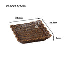 Axyaa Retro Woven Rattan Fruit Plate Handheld Storage Tray Creative Candy Packaging