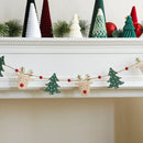 Axyaa Christmas Wooden Reindeer Tree Ornaments Garland Festive Home Party Decor