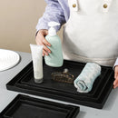 Axyaa Imitation Wood Pattern Food Storage Tray Set - Tea Coffee Snack Dishes