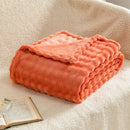 Axyaa Bubble White Plush Blanket: Textured Flannel Fleece Throw, Soft Cozy Couch Christmas Gift