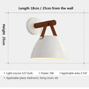 Nordic Wooden LED Wall Lamps by Axyaa: Leather Belt Iron Head Hanging Sconces for Indoor Decor Lighting