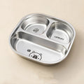 Axyaa Cute Capybara 304 Stainless Steel Divided Dinner Plate - 3/4 Grids Dish