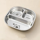 Axyaa Cute Capybara 304 Stainless Steel Divided Dinner Plate - 3/4 Grids Dish