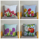 Axyaa Bedroom Tulip Flower Floral Cushion Cover Pillowcase for Sofa