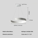 Axyaa Modern Semicircular LED Chandelier for Dining Living Bedroom in Black White