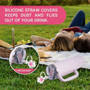 Flower Silicone Tumbler Straw Toppers for Axyaa Stanley Cups