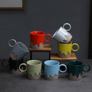 Axyaa Coarse Pottery Glazed Coffee Cup and Saucer Set, 200ML