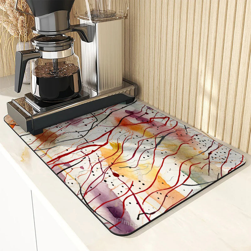 Axyaa Diatom Mud Kitchen Drain Pads: Absorbent Tableware Mat for Coffee Machine & Bowls