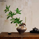 Axyaa Ceramic Vase: Retro Style Table Decor Vase for Classic Floral Arrangements