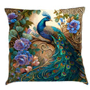 Axyaa Peacock Oil Painting Cushion Cover 45x45cm Nordic Style Linen Sofa Pillow