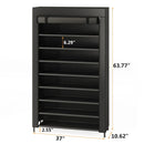 Axyaa 10 Tier Shoe Rack with Cover: Black Shoe Organizer Stand for 50 Pairs