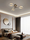 Axyaa Modern Luxury Chandelier Aluminum Remote Control Pendant Lights Crystals Home Decor