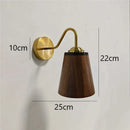 Axyaa Walnut Wood Wall Lamp Modern Minimalist Bedroom Light
