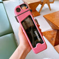 Axyaa Square Double Layer Plastic Water Bottle with Straw