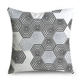 Axyaa Gray Lumbar Pillows - 45X45CM Damask Geometry Floral Stripes Plaids Print