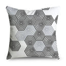 Axyaa Gray Lumbar Pillows - 45X45CM Damask Geometry Floral Stripes Plaids Print