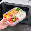 Axyaa Divided Bento Lunch Box - Transparent, Leak-proof, Microwave Safe