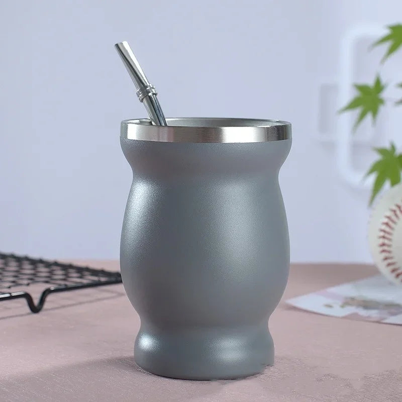Axyaa 240ml Yerba Mate Stainless Steel Insulated Cup Set with Accessories