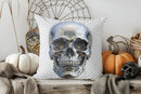 Axyaa Vintage Damask & Skull Pattern Pillow Cover for Sofa, Bedroom & Car