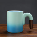 Axyaa Gradient Mug: Large-capacity Rough Pottery Coffee Cup with Handle