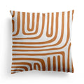 Axyaa Nordic Orange Geometric Flower Print Throw Pillow Cover for Home and Office
