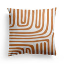 Axyaa Nordic Orange Geometric Flower Print Throw Pillow Cover for Home and Office