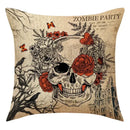Axyaa Halloween Skull Head Pumpkin Pillow Covers for Horrible Holiday Home Decor