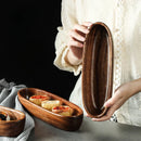 Axyaa Boat-shaped Wooden Bowl: Stylish Acacia Wood Snack Plate for Dried Fruits and Snacks