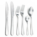Axyaa Matte Silver Stainless Steel Cutlery Set - 4/6/16/24pcs Dinnerware Steak Knife Fork Spoon
